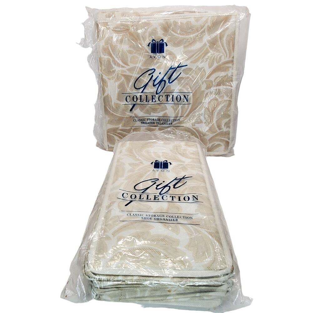 2 New Avon Gift Collection Classic Storage Jacquard Sweater Hanger Shoe Organize